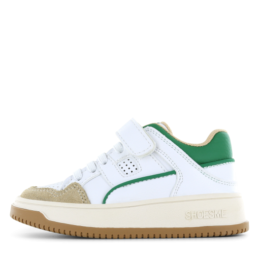 Shoesme witte sneaker met groene details Jongens | Leer/Microleer | Maat 28