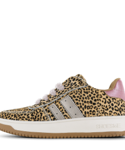 Shoesme panterprint sneaker met ritssluiting Meisjes | Microfiber leer/Ponyhair | Maat 24