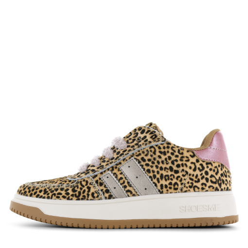 Shoesme panterprint sneaker met ritssluiting Meisjes | Microfiber leer/Ponyhair | Maat 24