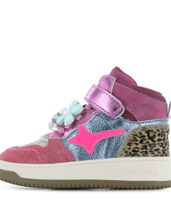 Shoesme metallic roze sneaker Meisjes | Metallic/Microfiber leer/Ponyhair | Maat 31