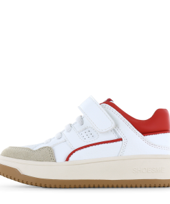 Shoesme witte sneaker met rode details Jongens | Microfiber leer/Su&egrave;de | Maat 31