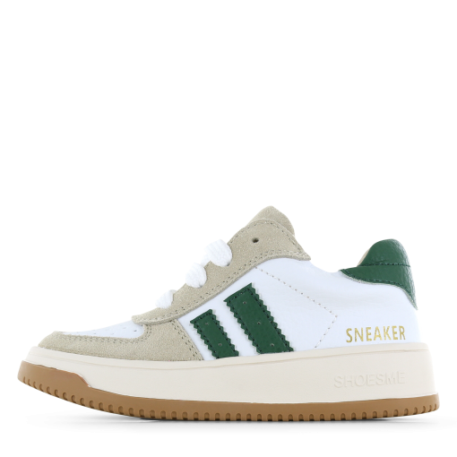 Shoesme wit-groene sneaker Jongens | Microfiber leer/Su&egrave;de | Maat 29