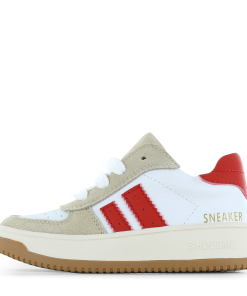 Shoesme wit-rode sneaker Jongens | Microfiber leer/Su&egrave;de | Maat 31