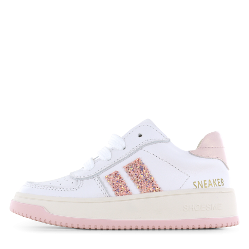 Shoesme wit-roze sneaker Meisjes | Microfiber leer | Maat 24