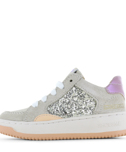 Shoesme beige sneaker met glitters Meisjes | Microfiber leer/Pailletten/Su&egrave;de | Maat 31