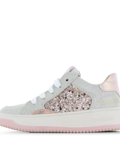 Shoesme roze sneaker met glitters Meisjes | Microfiber leer/Pailletten/Su&egrave;de | Maat 31