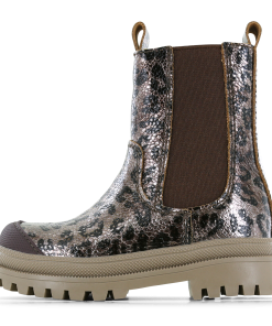 Shoesme metallic chelseaboot met panterprint Meisjes | Leer/Metallic | Maat 24