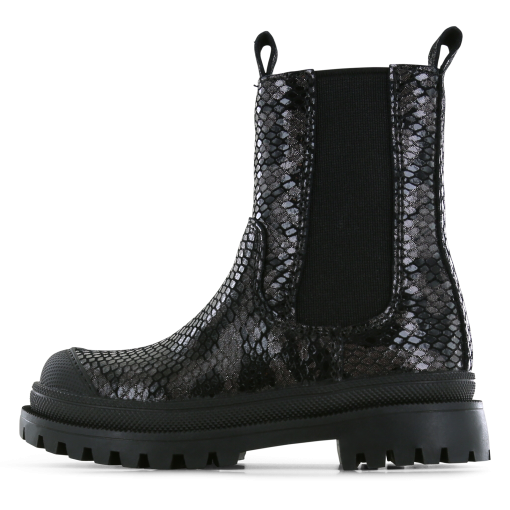 Shoesme metallic-zwarte chelseaboot Meisjes | Leer/Metallic | Maat 28