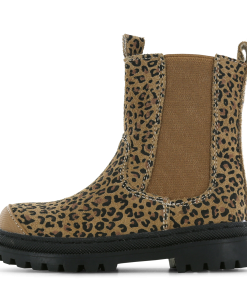Shoesme cognac chelseaboot met panterprint Meisjes | Su&egrave;de | Maat 31