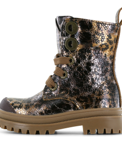 Shoesme metallic-bronzen bikerboot Meisjes | Leer/Metallic | Maat 31