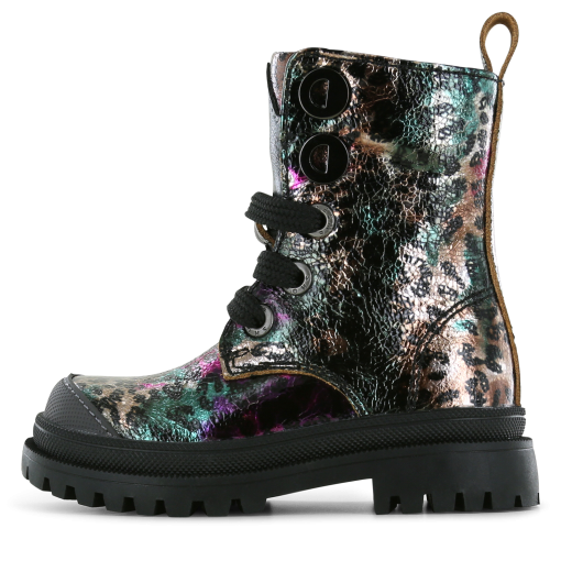Shoesme metallic-multicolor bikerboot Meisjes | Leer/Metallic | Maat 28
