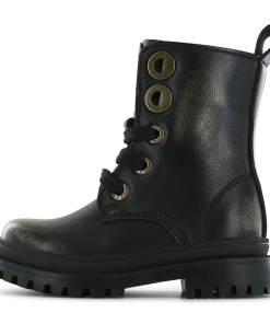 Shoesme zwart-gouden bikerboot Meisjes | Leer | Maat 26