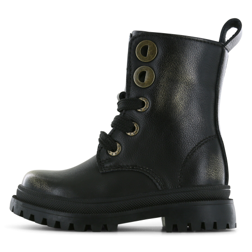 Shoesme zwart-gouden bikerboot Meisjes | Leer | Maat 28