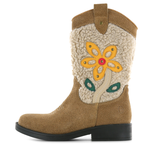Shoesme bruine cowboylaars met teddystof Meisjes | Su&egrave;de/Teddy | Maat 26