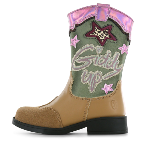 Shoesme cognac cowboylaars Meisjes | Metallic/Microfiber leer/Su&egrave;de | Maat 35