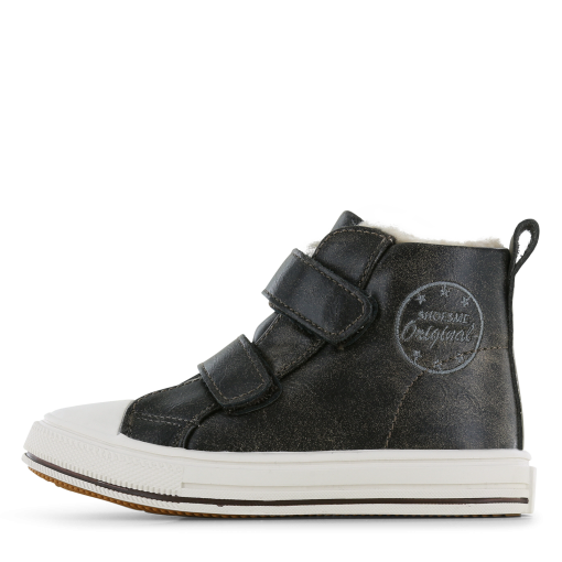 Shoesme donkerbruine hoge sneaker Jongens | Microfiber leer | Maat 25