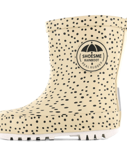 Shoesme beige regenlaars met blauwe dotjes Uni | Rubber | Maat 28