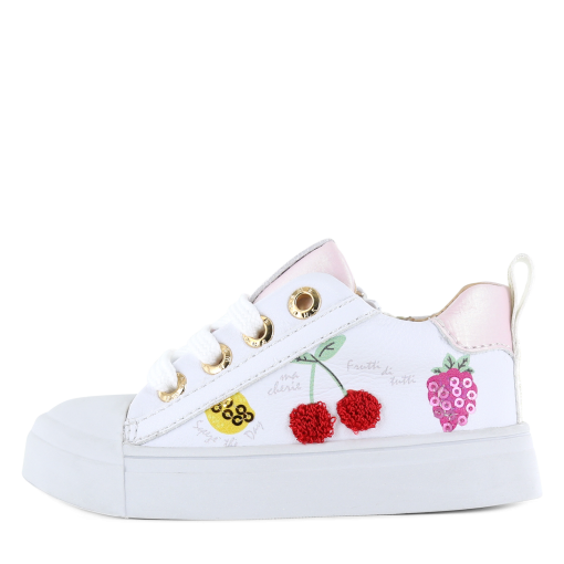 Shoesme witte sneaker met fruit Meisjes | Microleer | Maat 35