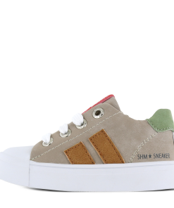 Shoesme taupe sneaker met stripings Jongens | Microleer | Maat 31