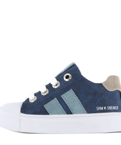 Shoesme donkerblauwe sneaker met stripings Jongens | Microleer | Maat 32