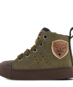 Shoesme groene veterboot met patch Jongens | Microleer | Maat 31