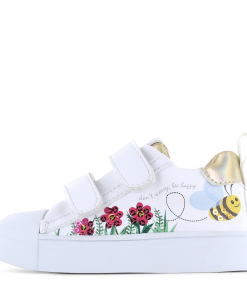 Shoesme witte sneaker met bloemen  | Microleer | Maat 31