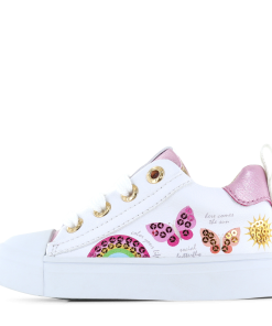 Shoesme witte sneaker met vlinders Meisjes | Microleer | Maat 31