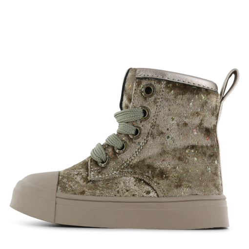 Shoesme gouden bikerboot met stipjes Meisjes | Microfiber leer/Microfiber velvet | Maat 35