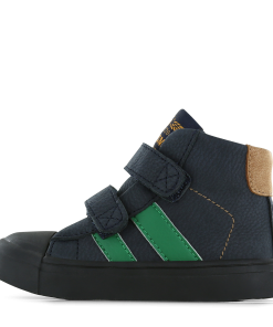 Shoesme zwarte bootie met groene striping Jongens | Microfiber nubuck | Maat 24