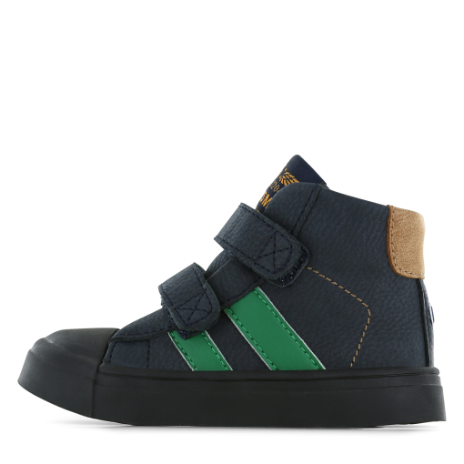 Shoesme zwarte bootie met groene striping Jongens | Microfiber nubuck | Maat 24