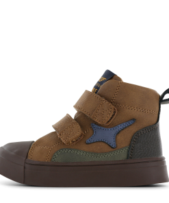 Shoesme cognac bootie met patches Jongens | Microfiber nubuck | Maat 31