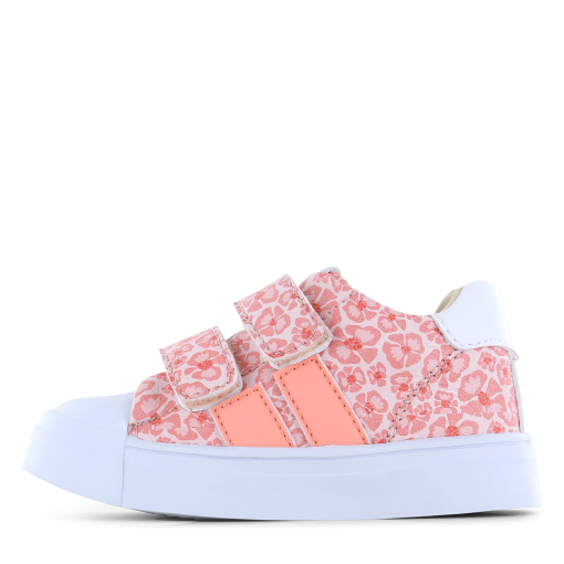 Shoesme sneaker met roze bloemenprint Meisjes | Microfiber leer | Maat 25