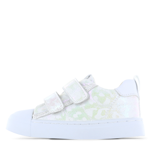 Shoesme metallic witte sneaker Meisjes | Metallic/Microfiber leer | Maat 32