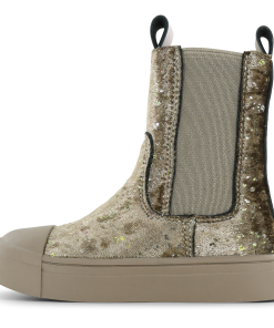 Shoesme gouden chelseaboot met stipjes Meisjes | Microfiber leer/Velvet | Maat 31