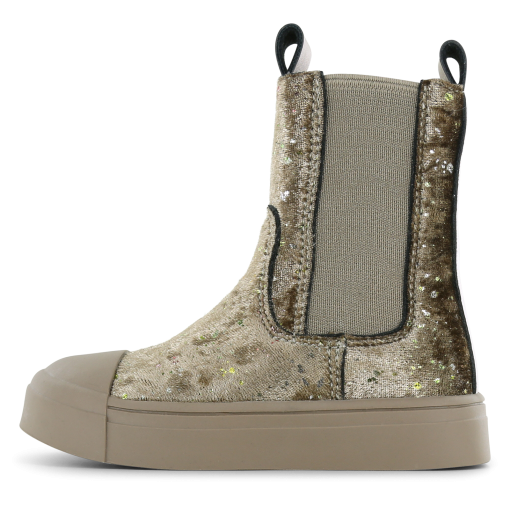 Shoesme gouden chelseaboot met stipjes Meisjes | Microfiber leer/Velvet | Maat 24