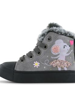 Shoesme zilveren veterboot met ballerina Meisjes | Microfiber nubuck | Maat 31