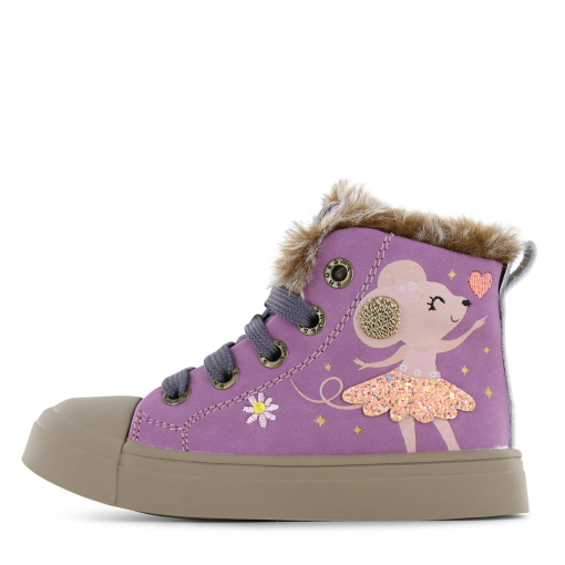 Shoesme roze veterboot met ballerina Meisjes | Microfiber nubuck | Maat 32