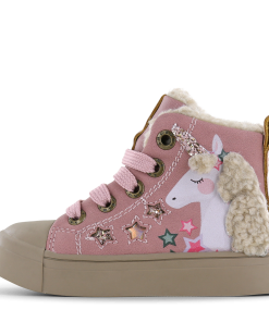 Shoesme roze veterboot met unicorn Meisjes | Microfiber leer | Maat 22
