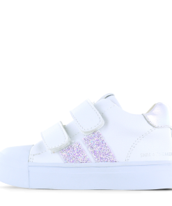 Shoesme witte sneaker met lila stripings Meisjes | Microfiber leer | Maat 31
