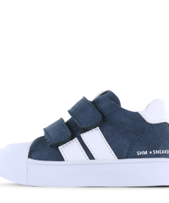 Shoesme donkerblauwe sneaker met witte stripings Jongens | Microfiber nubuck | Maat 22