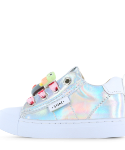 Shoesme metallic zilveren sneaker Meisjes | Metallic/Microfiber leer | Maat 23