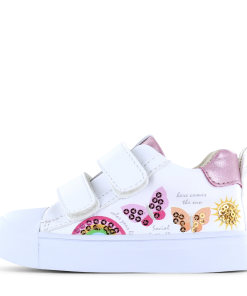Shoesme witte sneaker met vlinders Meisjes | Metallic/Microfiber leer/Pailletten | Maat 31