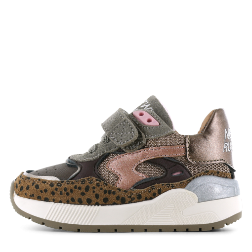 Shoesme metallic bronzen sneaker met dotjes Meisjes | Mesh/Metallic/Microfiber nubuck/Su&egrave;de | Maat 23