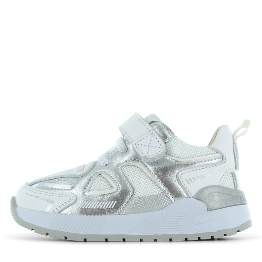 Shoesme zilveren sneaker Meisjes | Leer/Mesh | Maat 28