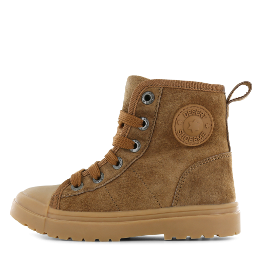 Shoesme cognac warmgevoerde veterboot Jongens | Su&egrave;de | Maat 35