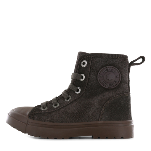 Shoesme donkerbruine warmgevoerde veterboot Jongens | Su&egrave;de | Maat 24