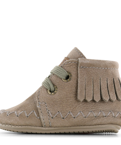 Shoesme taupe BABY-PROOF&reg; schoentje met franjes Meisjes | Leer | Maat 19